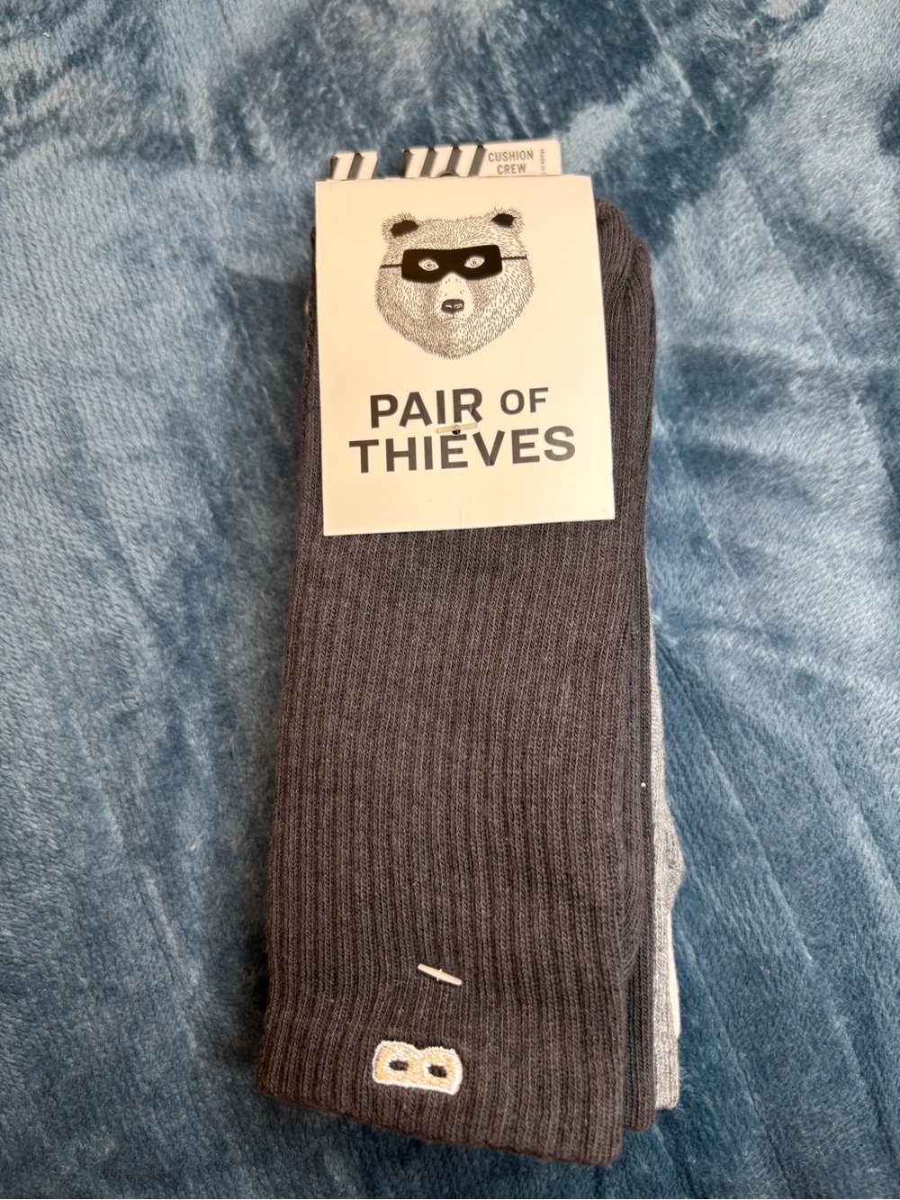 Pair of Thieves Men's Ribbed Crew Socks - Charcoal Gray